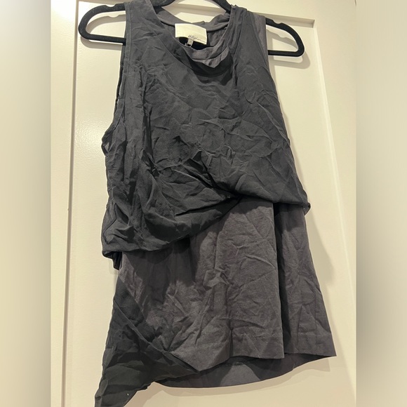 Brand New Black Twisted Chiffon Layered Top - Picture 3 of 8